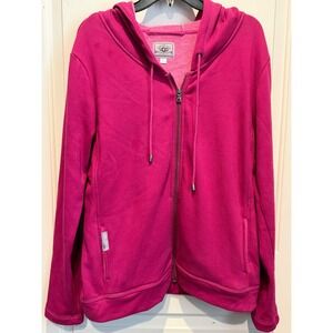UGG Australia Womens Pink Fleece Lined Full Zip Hoodie Sweatshirt XL *minor flaw